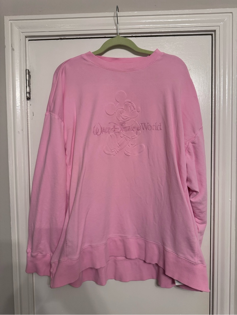 Disney Pink Embossed Walt Disney World Sweatshirt